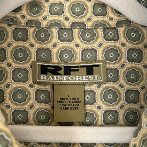 RFT Rainforest 100% Linen Men’s Lg Button Down‎